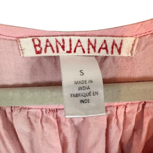 Banjanan Peach Paisley Boho Maxi Dress Sheer Tiered Lined Viscose S Cottagecore - Picture 10 of 14